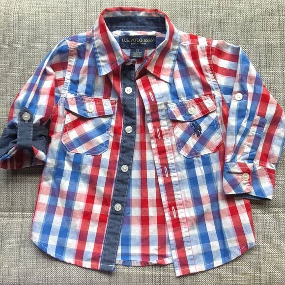 Kids US Polo Assn. Button Up Dress Shirt - Picture 1 of 4